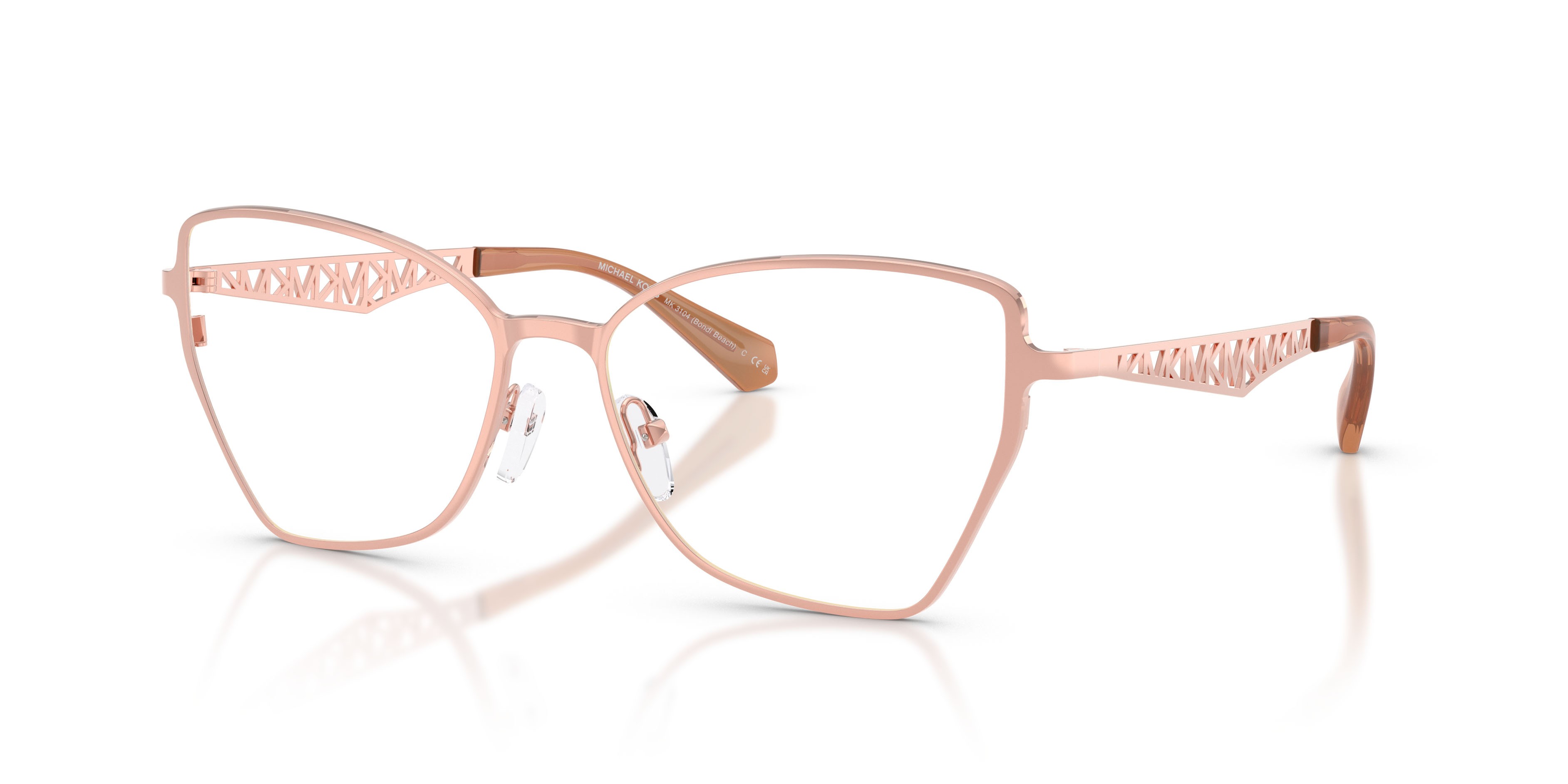 Occhiali da vista Michael Kors Bondi Beach MK 3104 (1108) colore oro rose forma quadrato lenti lente demo