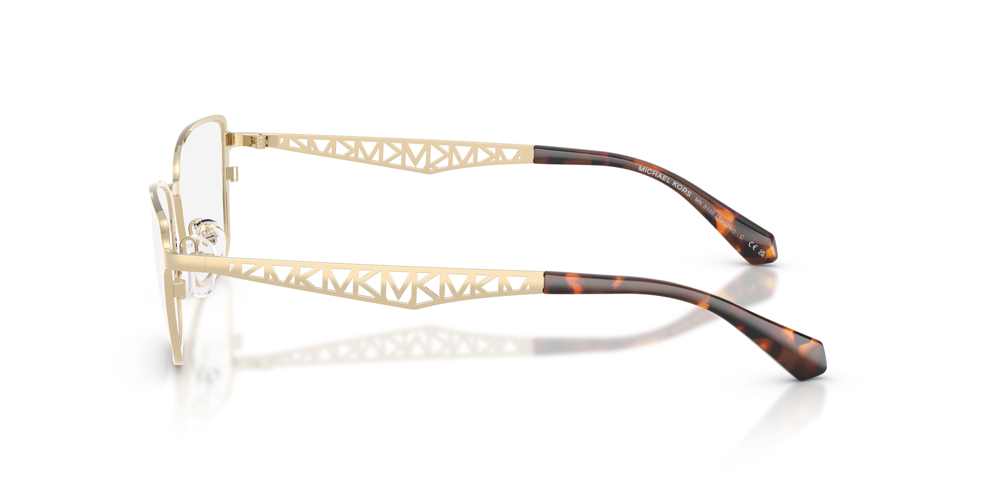 Occhiali da vista Michael Kors Sanibel MK 3105 (1014) colore oro chiaro forma rettangolare lenti lente demo