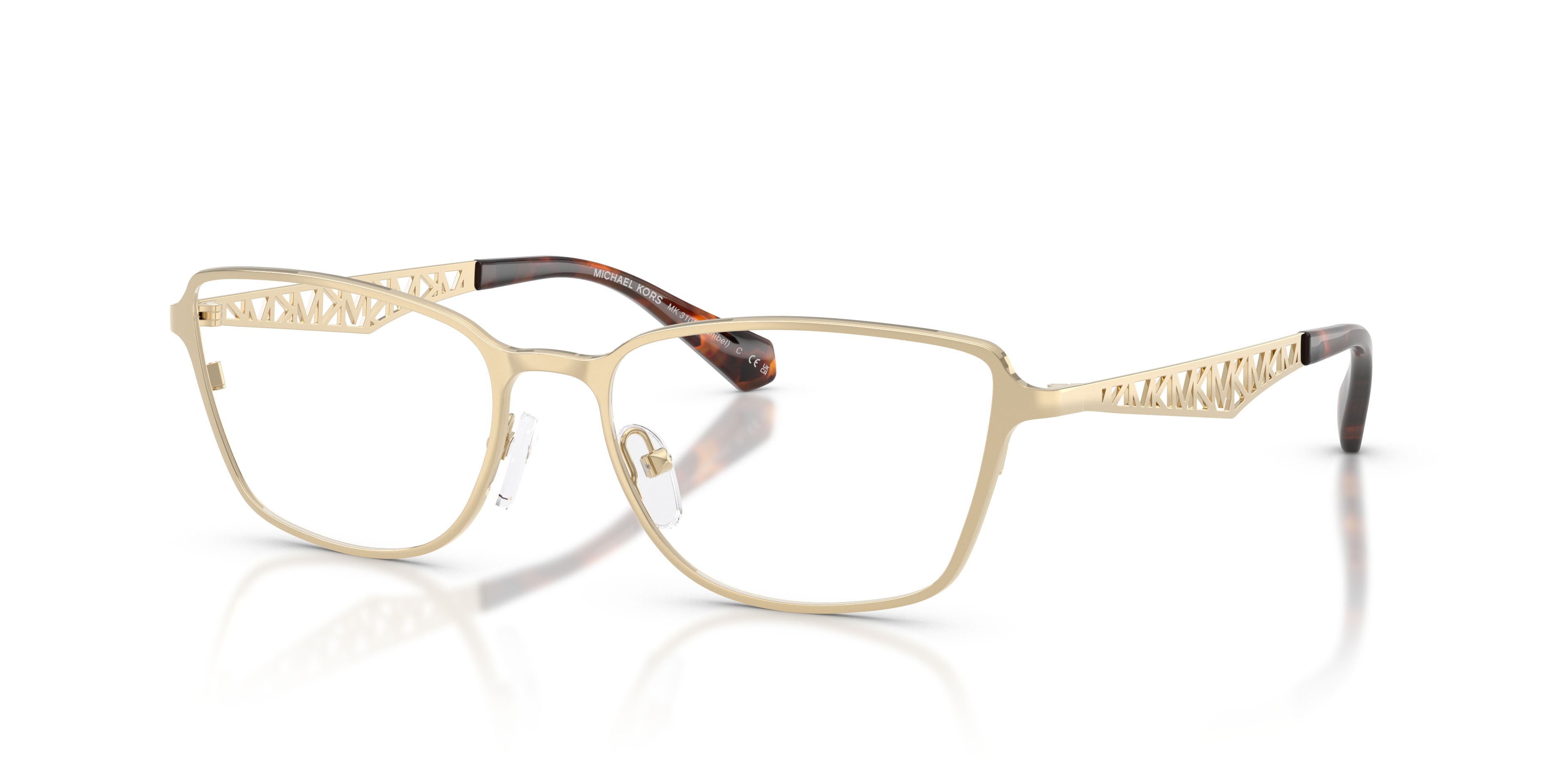 Occhiali da vista Michael Kors Sanibel MK 3105 (1014) colore oro chiaro forma rettangolare lenti lente demo