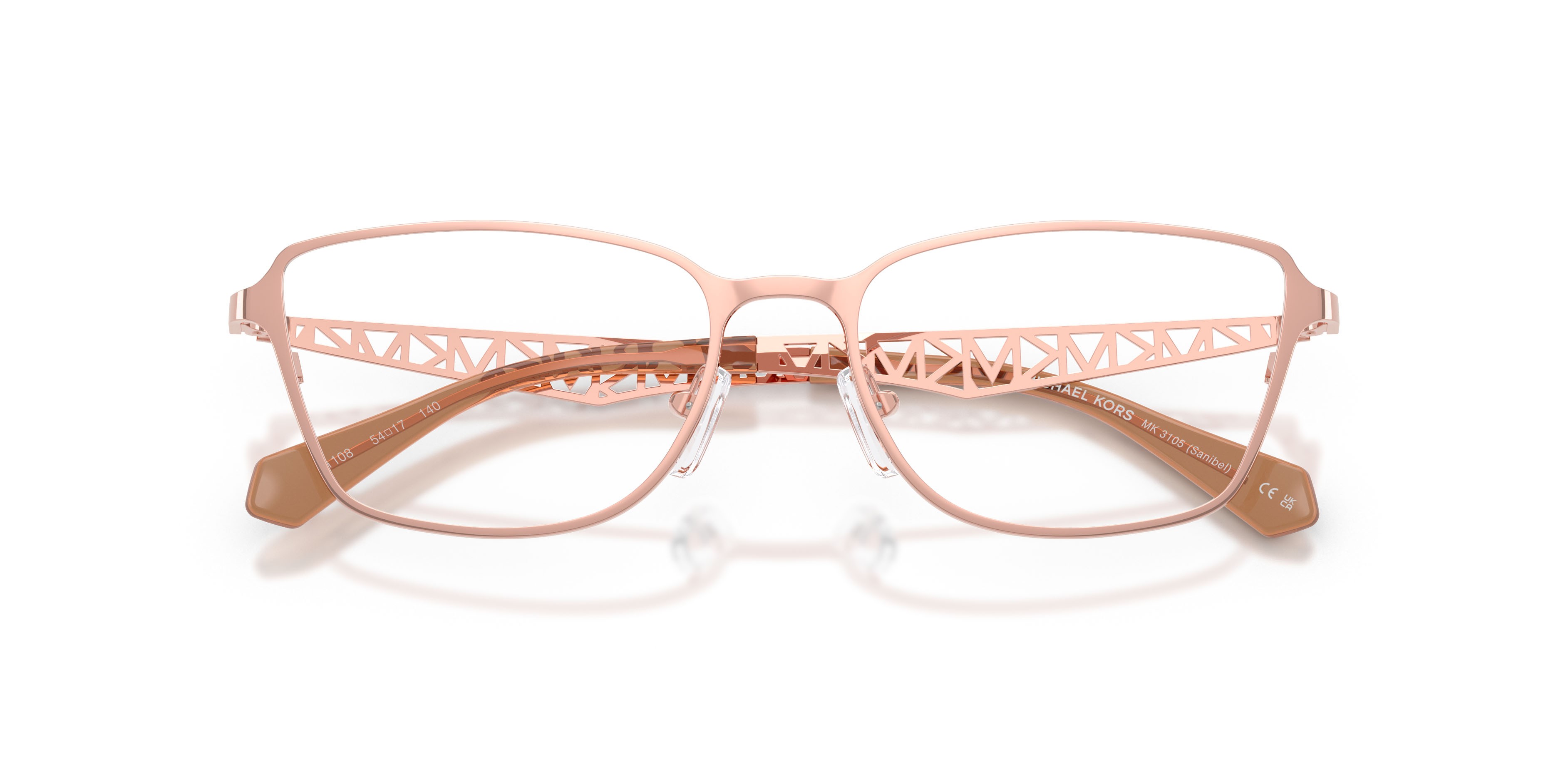 Occhiali da vista Michael Kors Sanibel MK 3105 (1108) colore oro rose forma rettangolare lenti lente demo