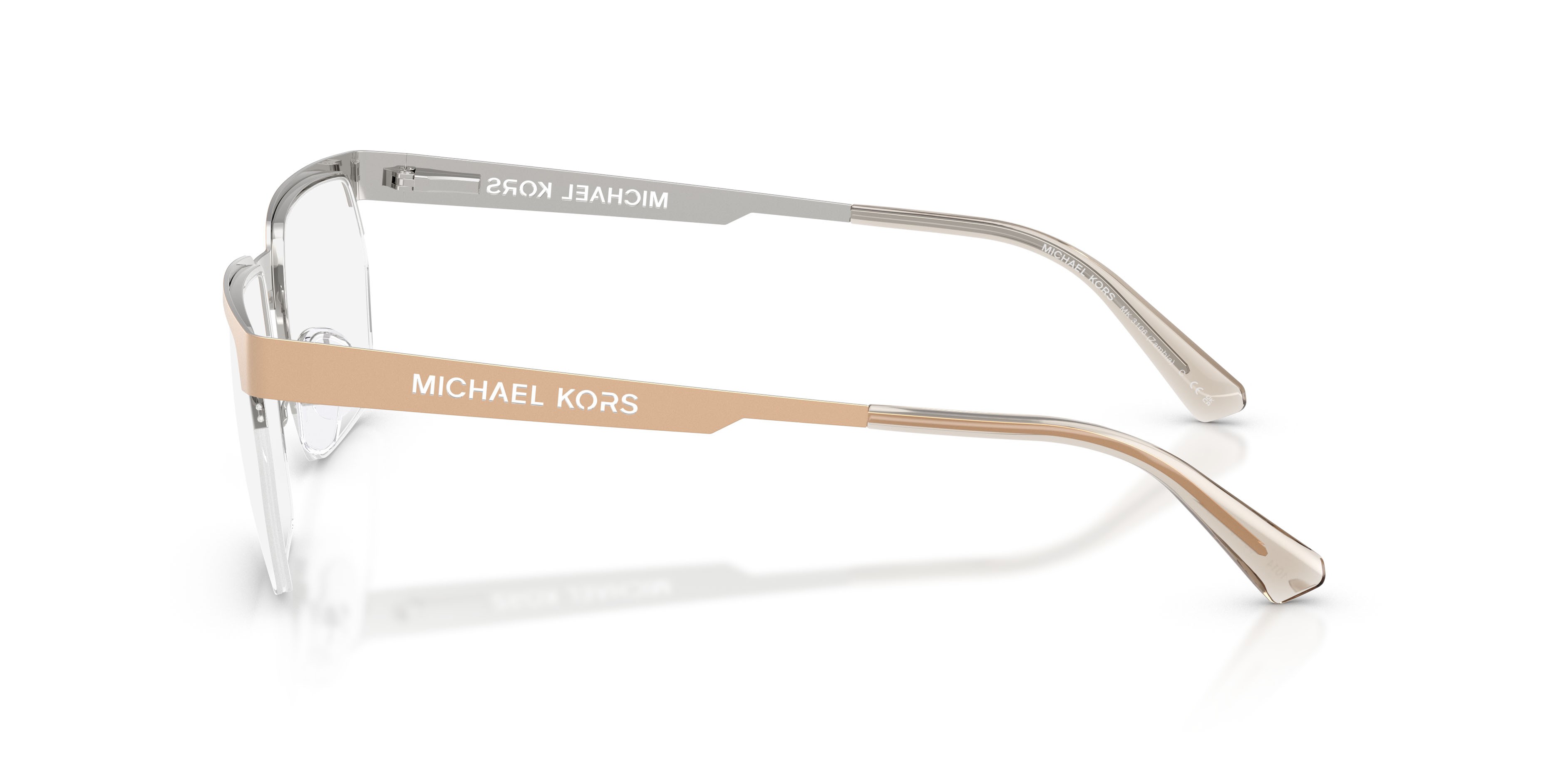 Occhiali da vista Michael Kors Zambia MK 3106 (1014) colore oro opaco forma rettangolare lenti lente demo