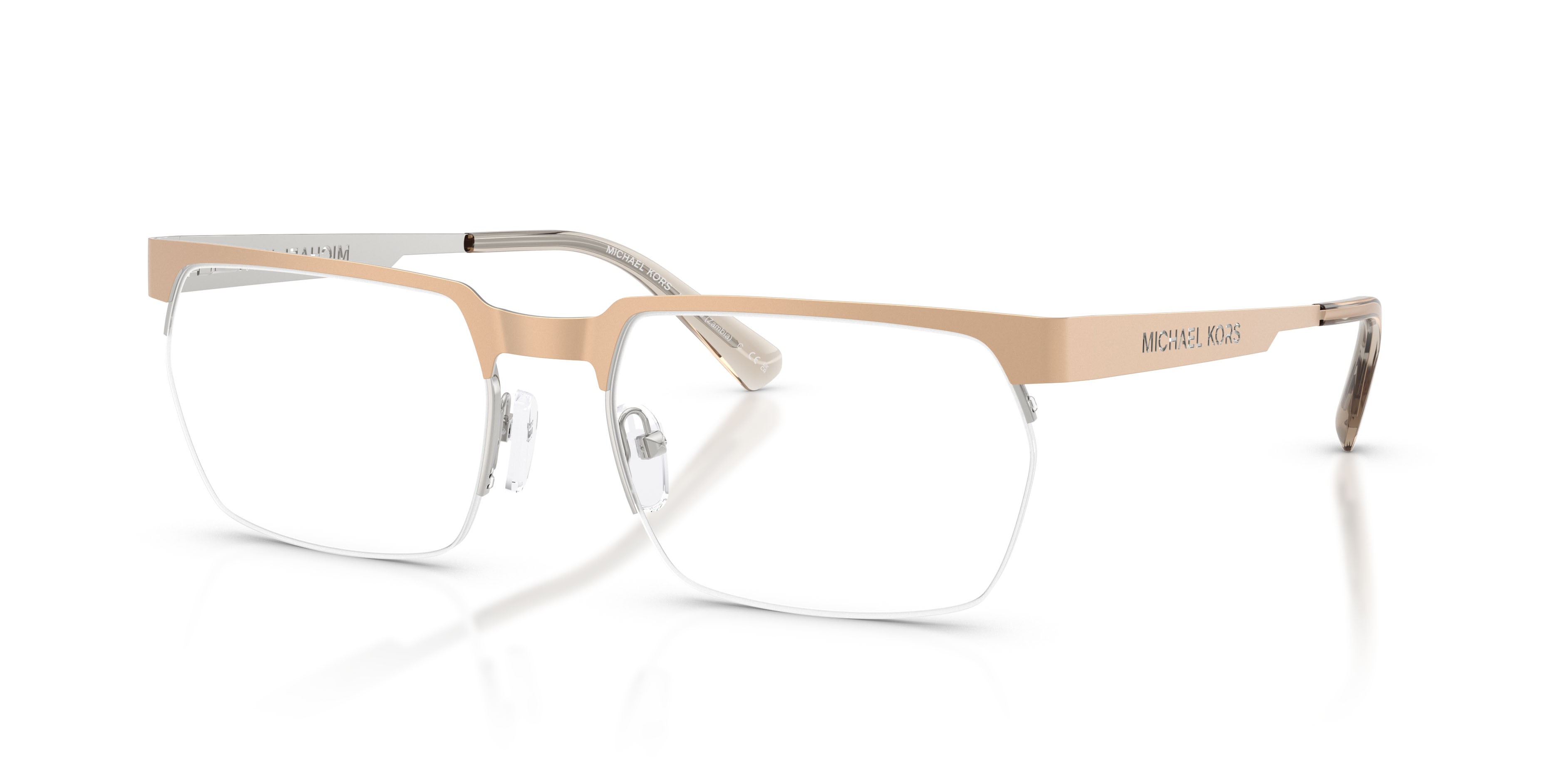 Occhiali da vista Michael Kors Zambia MK 3106 (1014) colore oro opaco forma rettangolare lenti lente demo