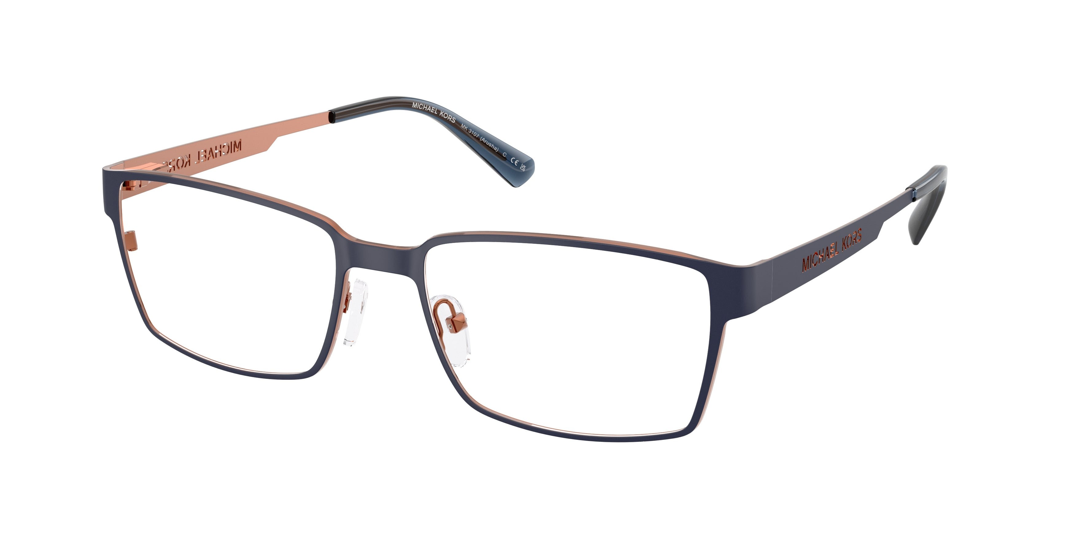 Occhiali da vista Michael Kors Arusha MK 3107 (1207) colore blu navy forma rettangolare lenti lente demo