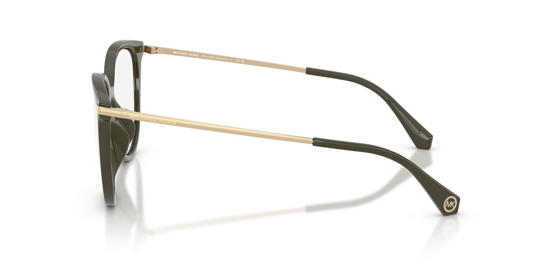 Occhiali da vista Michael Kors Westport MK 4106U (3902) colore verde oliva forma rotondo lenti lente demo