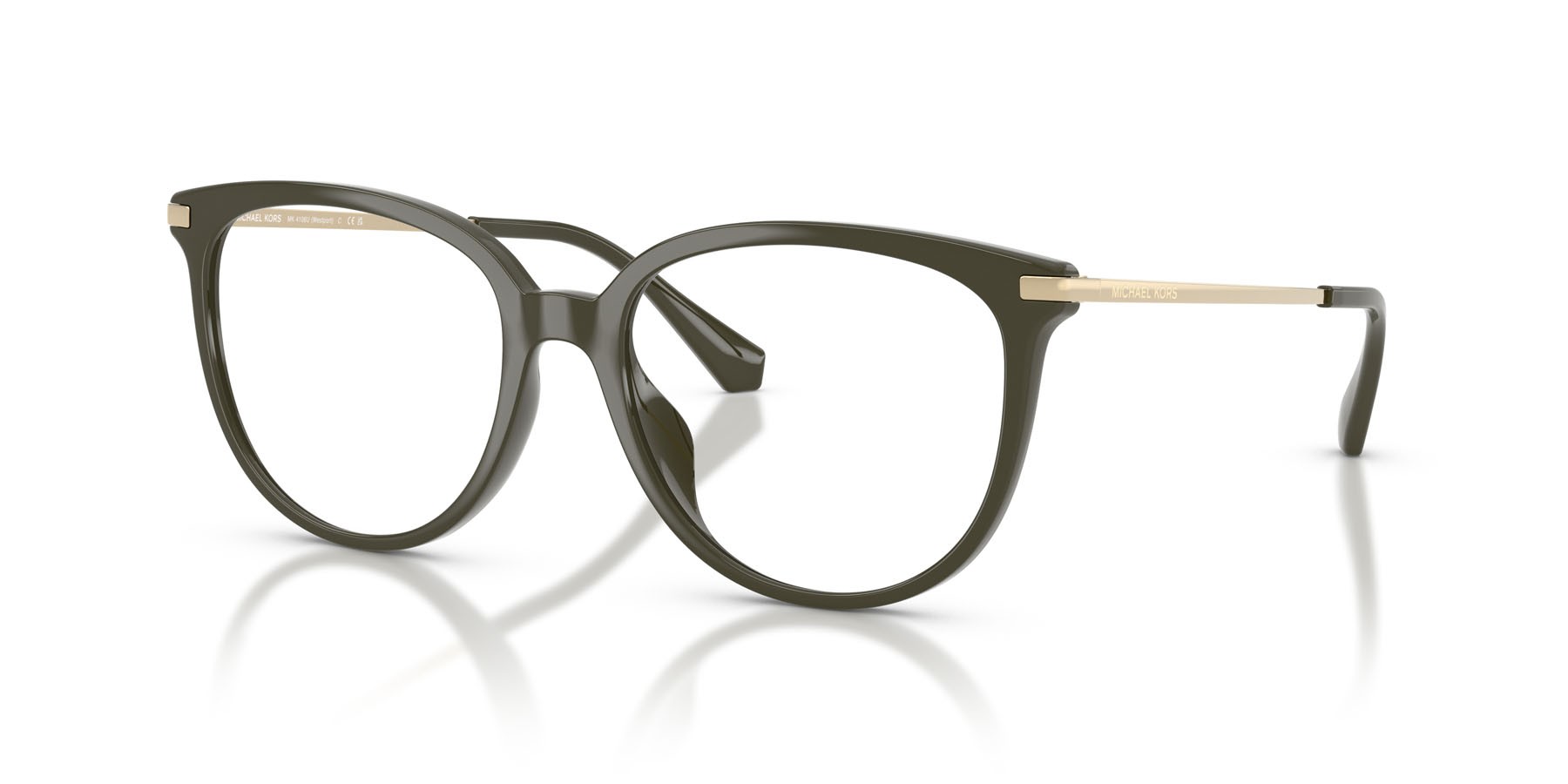 Occhiali da vista Michael Kors Westport MK 4106U (3902) colore verde oliva forma rotondo lenti lente demo