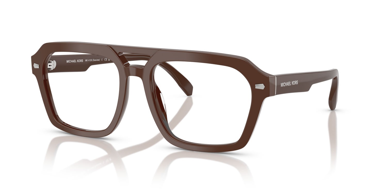 Brillen Michael Kors Seaview MK 4126 (4007) farbe noce moscata tinta unita form aviator gläser lente demo