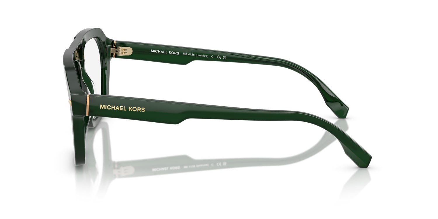Occhiali da vista Michael Kors Seaview MK 4126 (4008) colore verde oliva tinta unita forma aviator lenti lente demo