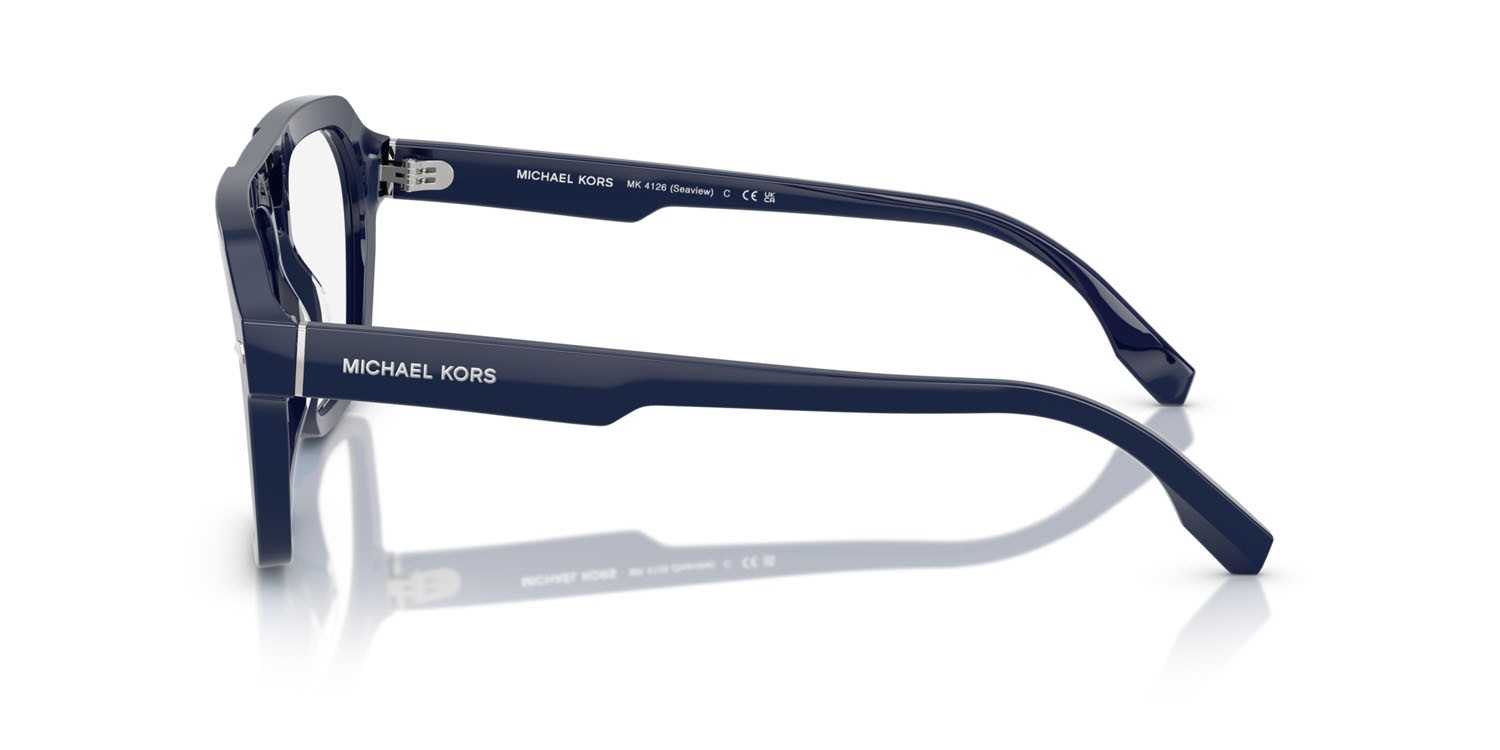 Brillen Michael Kors Seaview MK 4126 (4009) farbe blu navy tinta unita form aviator gläser lente demo