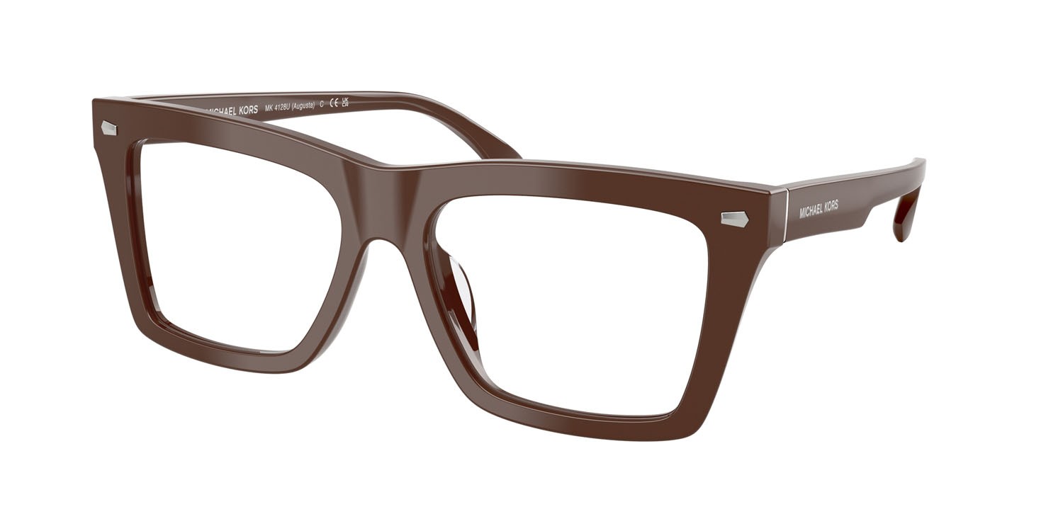 Occhiali da vista Michael Kors Augusta MK 4128U (4007) colore noce moscata tinta unita forma quadrato lenti lente demo