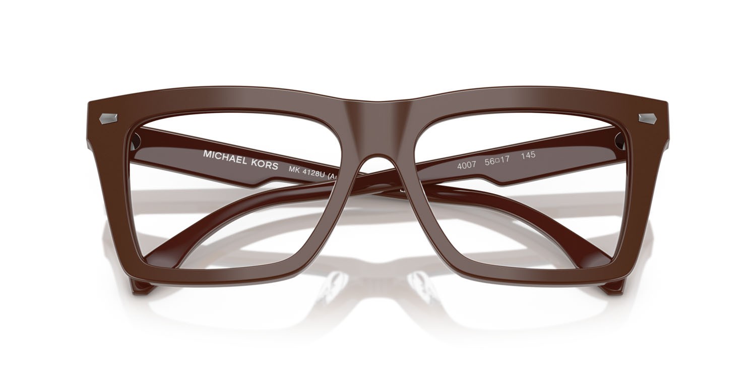 Occhiali da vista Michael Kors Augusta MK 4128U (4007) colore noce moscata tinta unita forma quadrato lenti lente demo