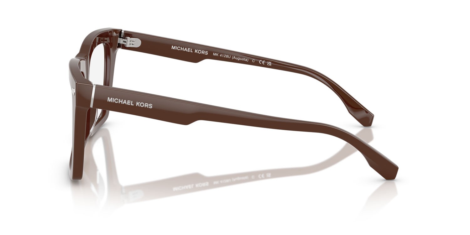 Occhiali da vista Michael Kors Augusta MK 4128U (4007) colore noce moscata tinta unita forma quadrato lenti lente demo