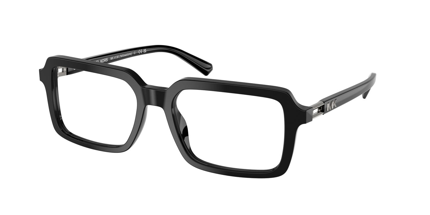 Occhiali da vista Michael Kors Yellowstone MK 4130 (3005) colore nero forma rettangolare lenti lente demo