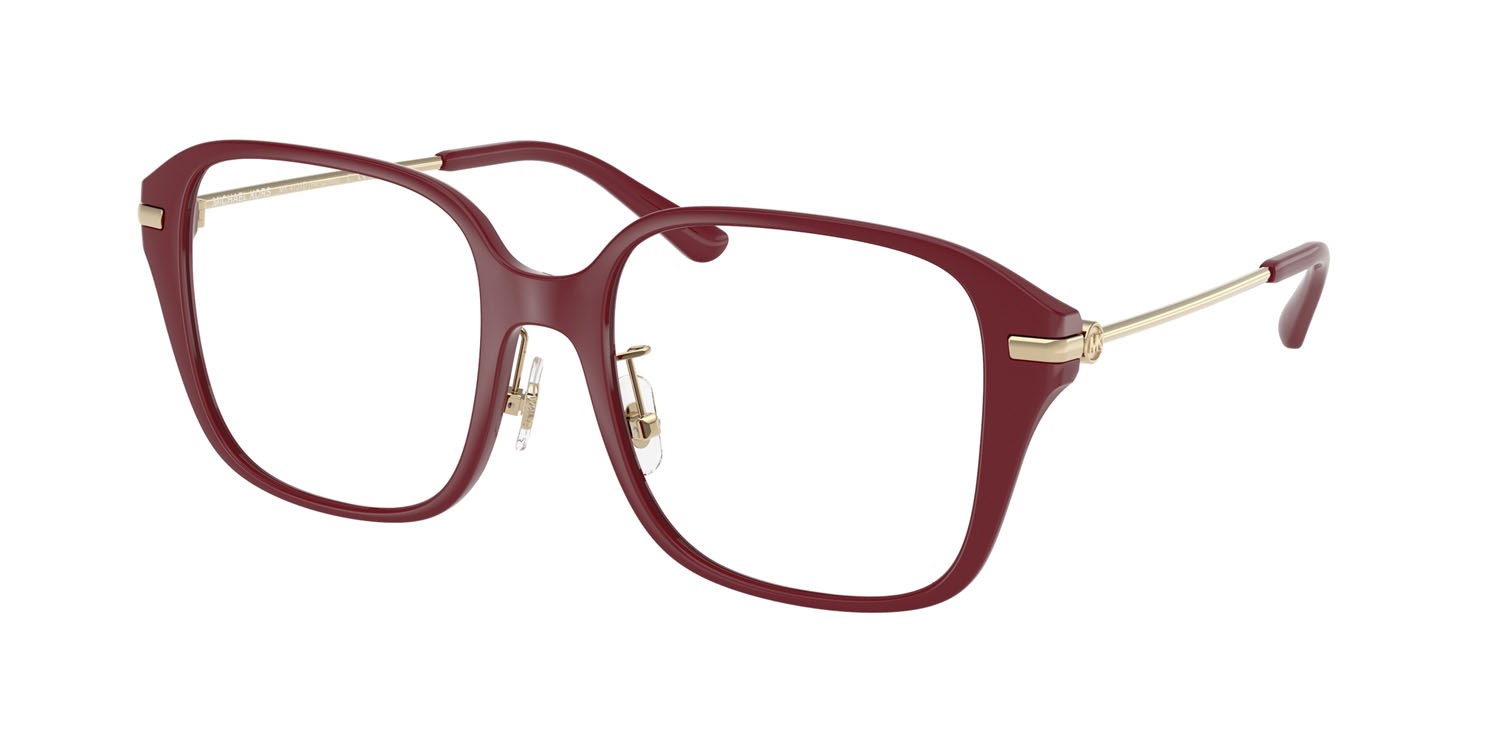 Occhiali da vista Michael Kors Hangzhou MK 4131D (4004) colore rosso intenso forma quadrato lenti lente demo