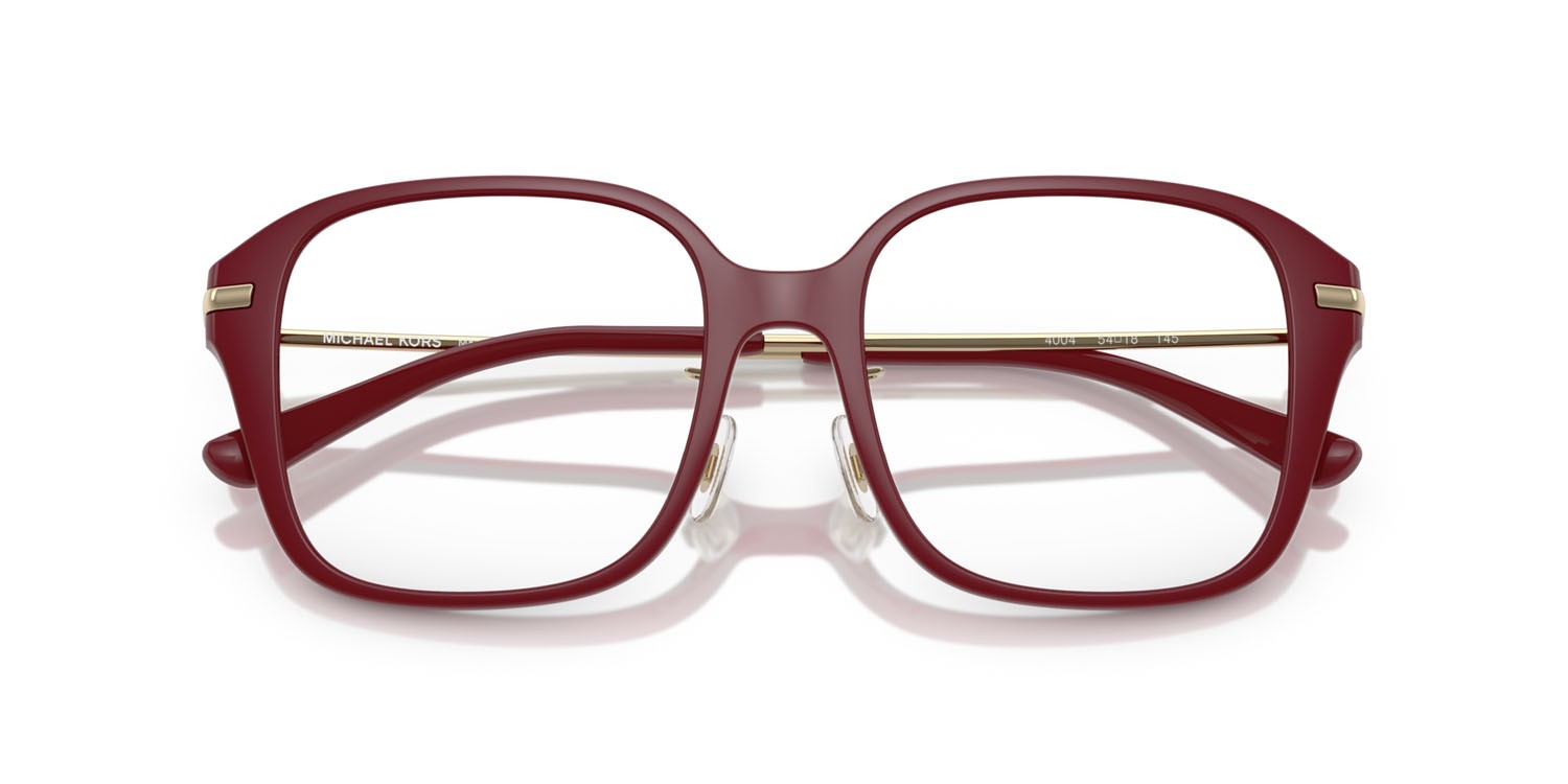 Occhiali da vista Michael Kors Hangzhou MK 4131D (4004) colore rosso intenso forma quadrato lenti lente demo