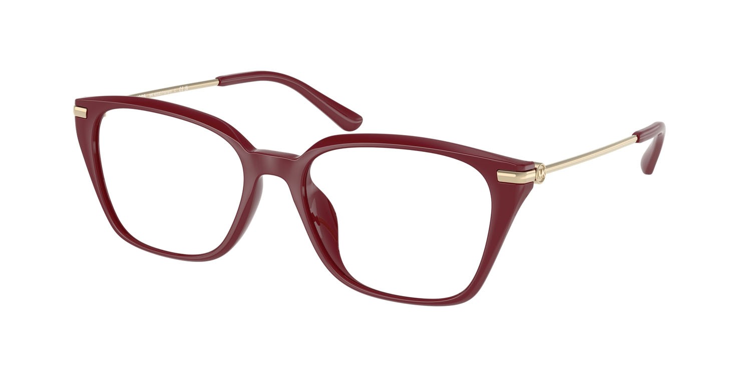 Occhiali da vista Michael Kors Hainan MK 4133D (4004) colore rosso intenso forma rettangolare lenti lente demo