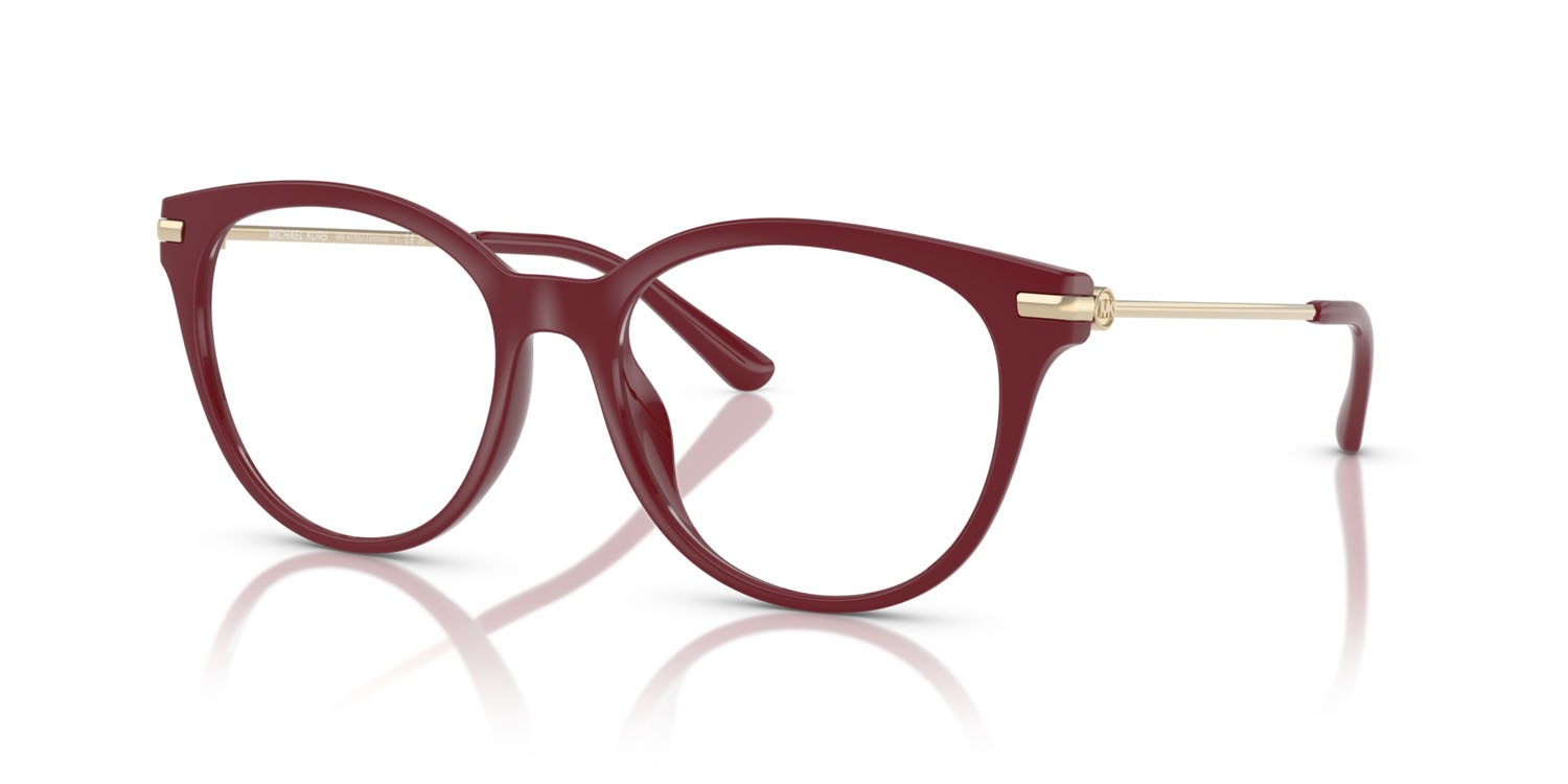 Occhiali da vista Michael Kors Tortola MK 4135U (4004) colore rosso intenso forma rotondo lenti lente demo