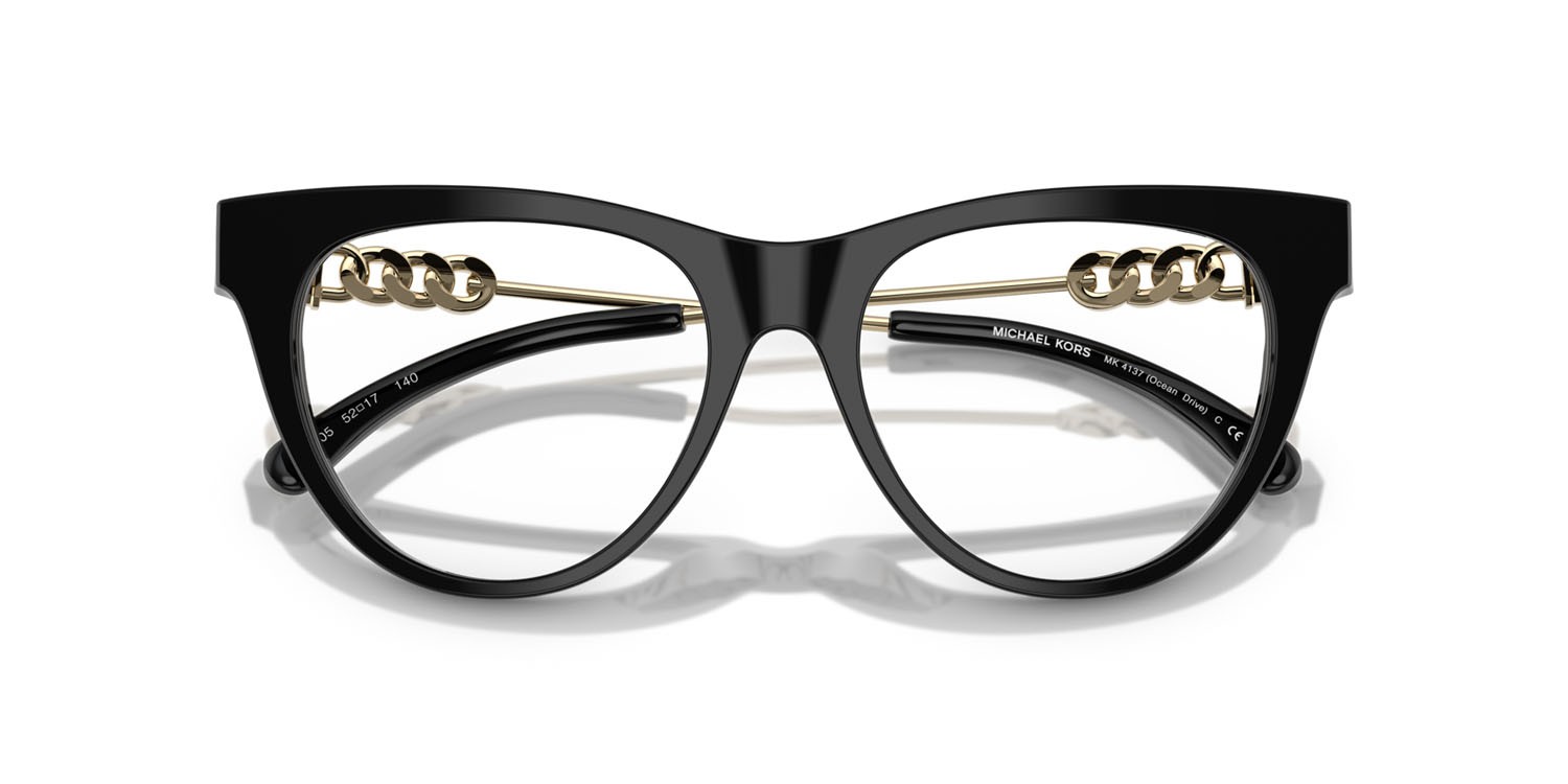Occhiali da vista Michael Kors Ocean Drive MK 4137 (3005) colore nero forma cat eye lenti lente demo