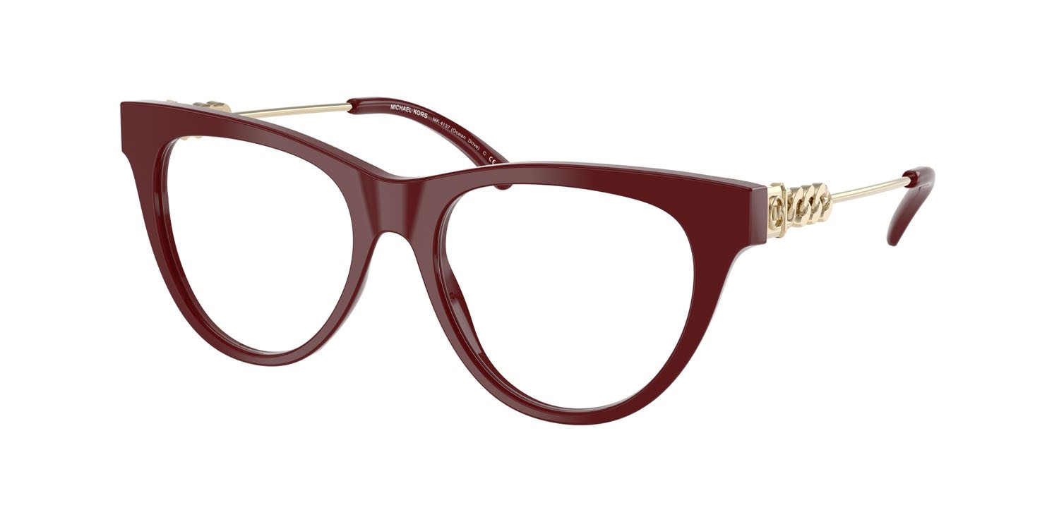 Occhiali da vista Michael Kors Ocean Drive MK 4137 (4004) colore rosso intenso forma cat eye lenti lente demo