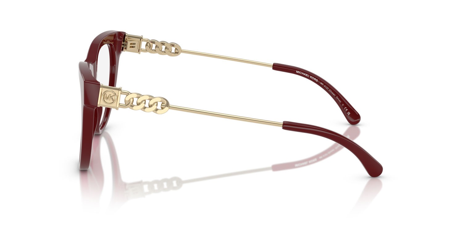 Occhiali da vista Michael Kors Ocean Drive MK 4137 (4004) colore rosso intenso forma cat eye lenti lente demo