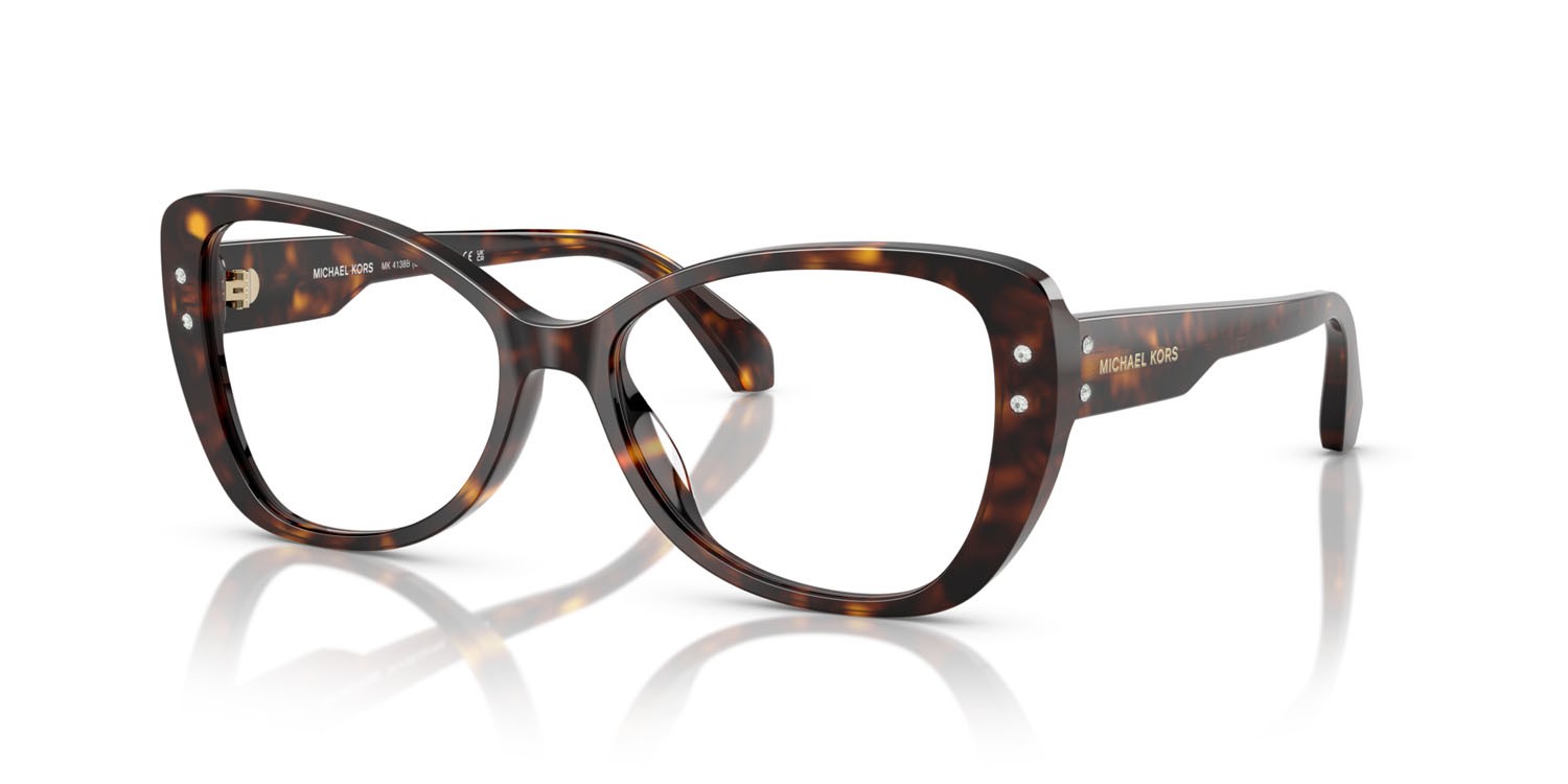 Occhiali da vista Michael Kors Cervinia MK 4138B (3006) colore tartarugato scuro forma farfalla lenti lente demo