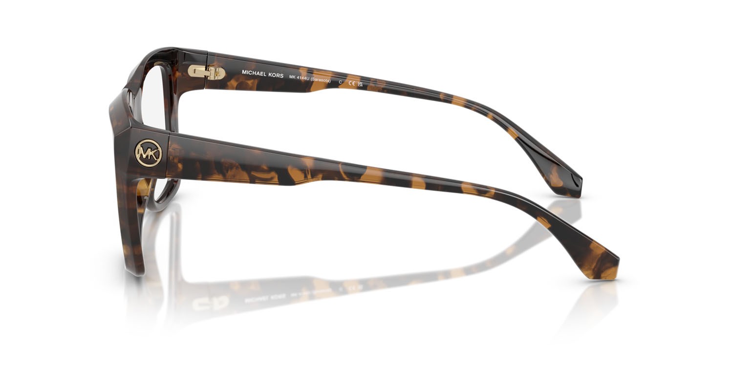 Occhiali da vista Michael Kors Sarasota MK 4144U (3006) colore tartarugato scuro forma quadrato lenti lente demo