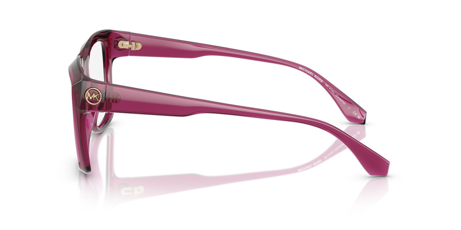 Occhiali da vista Michael Kors Sarasota MK 4144U (4020) colore rosso berry trasparente forma quadrato lenti lente demo