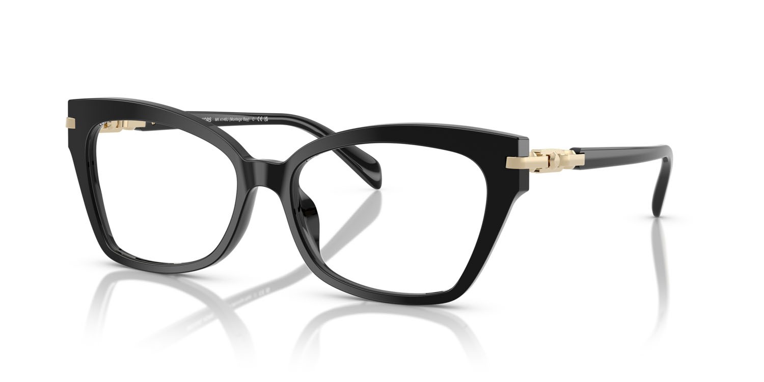 Occhiali da vista Michael Kors Montego Bay MK 4146U (3005) colore nero forma cat eye lenti lente demo