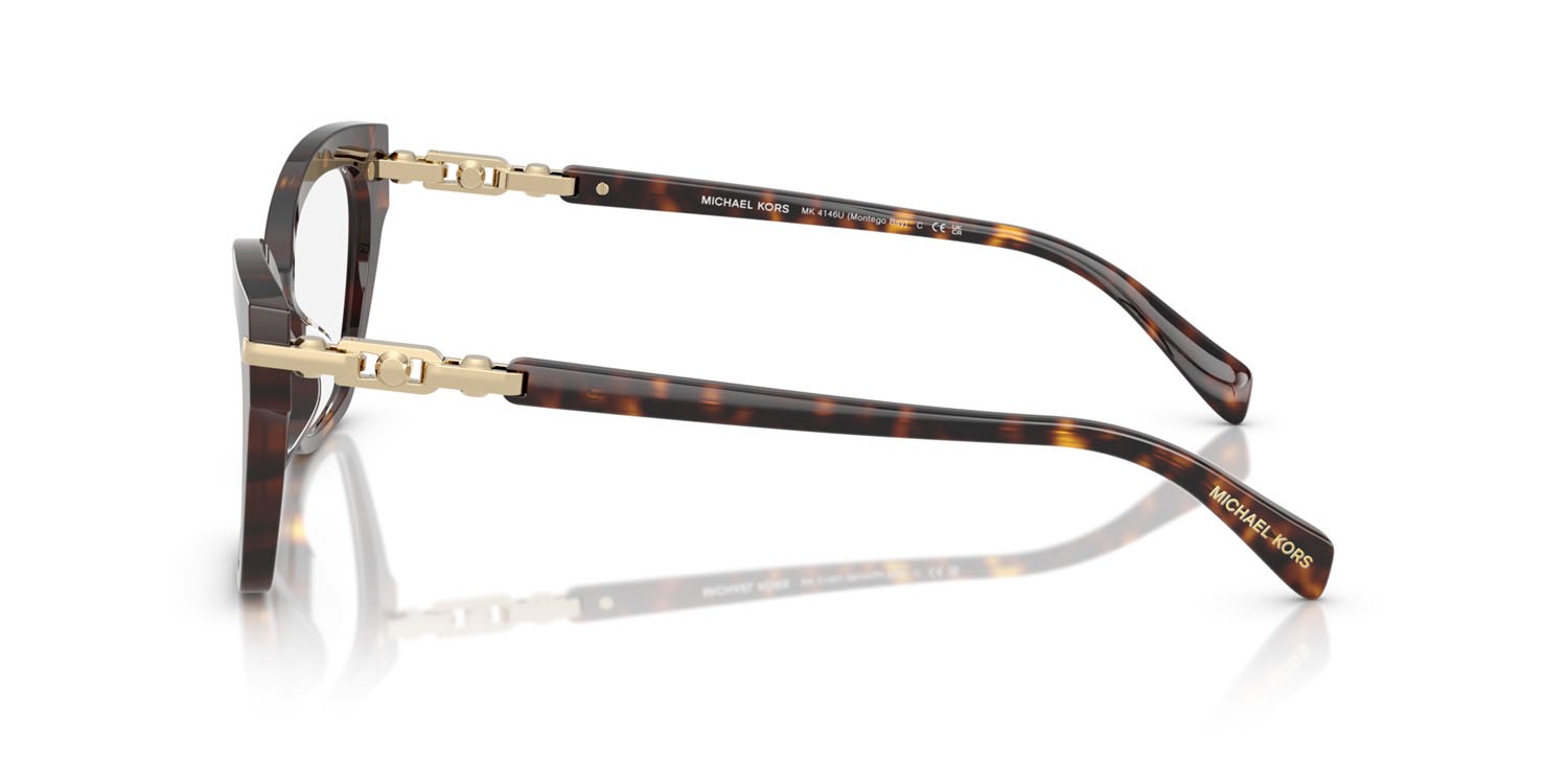 Occhiali da vista Michael Kors Montego Bay MK 4146U (3006) colore tartarugato scuro forma cat eye lenti lente demo