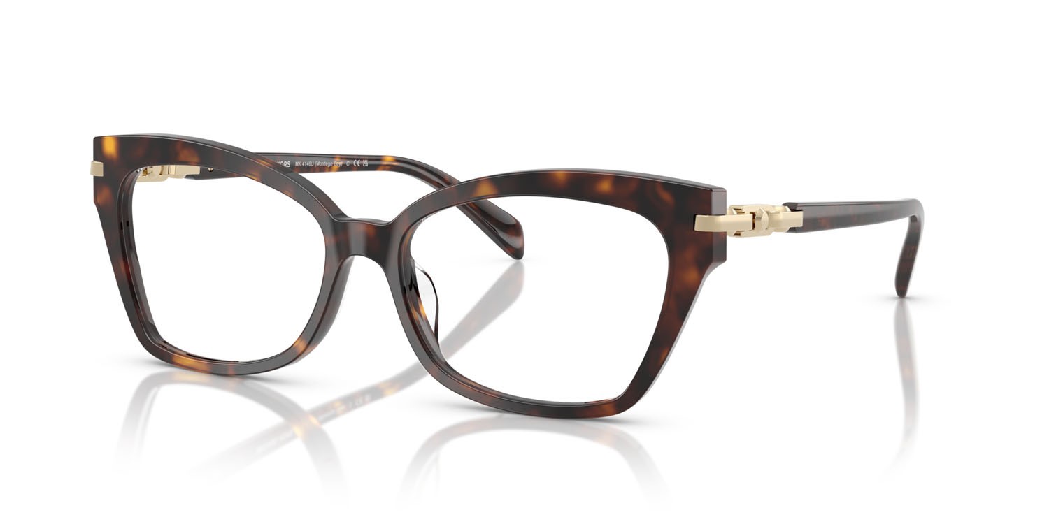 Occhiali da vista Michael Kors Montego Bay MK 4146U (3006) colore tartarugato scuro forma cat eye lenti lente demo