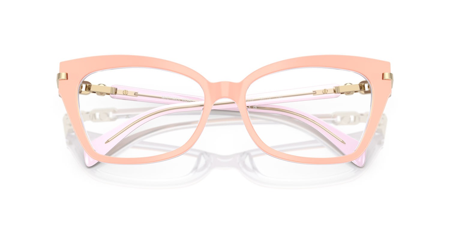 Occhiali da vista Michael Kors Montego Bay MK 4146U (4015) colore sabbia chiaro forma cat eye lenti lente demo