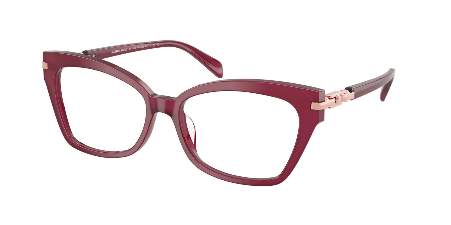Occhiali da vista Michael Kors Montego Bay MK 4146U (4018) colore bacca forma cat eye lenti lente demo