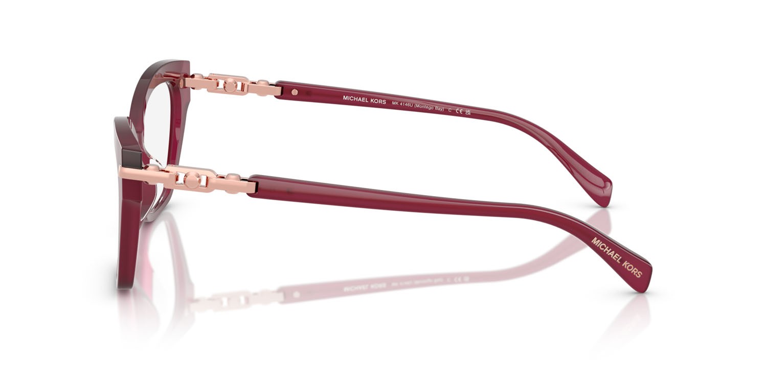 Occhiali da vista Michael Kors Montego Bay MK 4146U (4018) colore bacca forma cat eye lenti lente demo