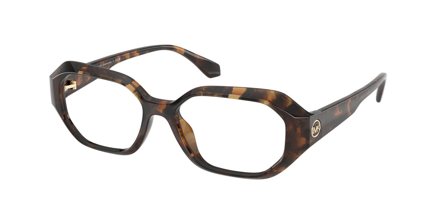 Occhiali da vista Michael Kors Islamorada MK 4147U (3006) colore tartarugato scuro forma irregolare lenti lente demo