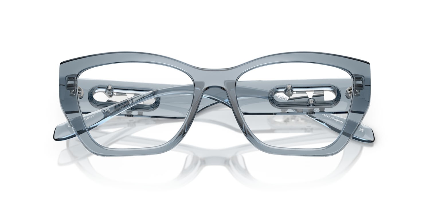 Occhiali da vista Michael Kors Puglia MK 4149U (4014) colore denim trasparente forma rettangolare lenti lente demo