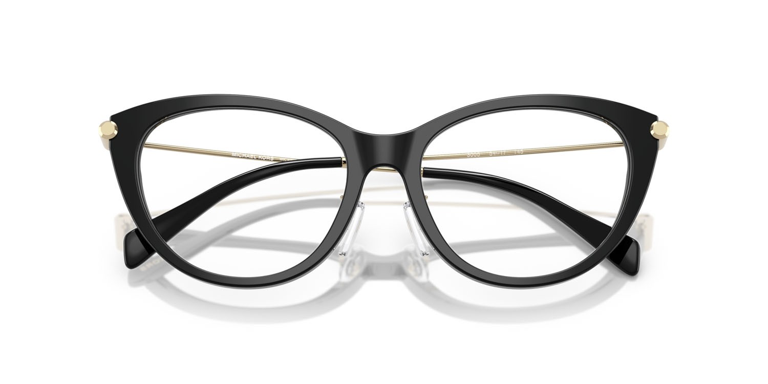 Occhiali da vista Michael Kors Yangtze MK 4153D (3005) colore nero forma cat eye lenti lente demo