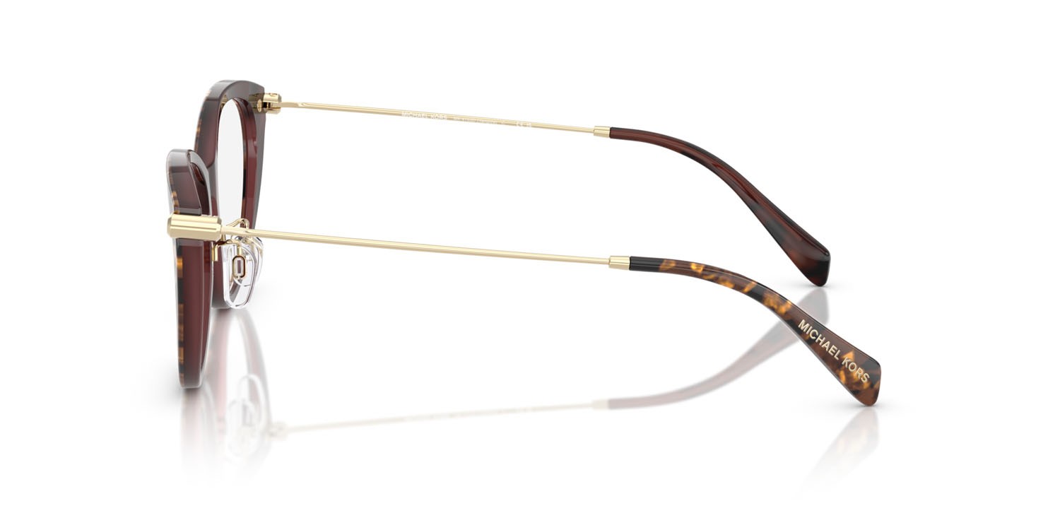 Occhiali da vista Michael Kors Yangtze MK 4153D (4016) colore marrone perlato tartarugato forma cat eye lenti lente demo