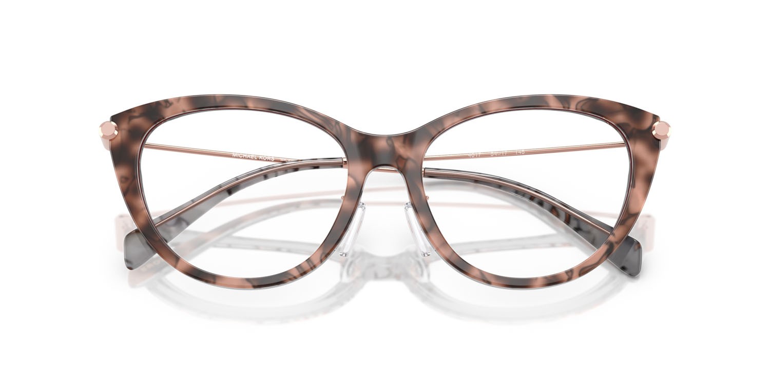 Brillen Michael Kors Yangtze MK 4153D (4017) farbe rosa tartarugato form cat-eye gläser lente demo