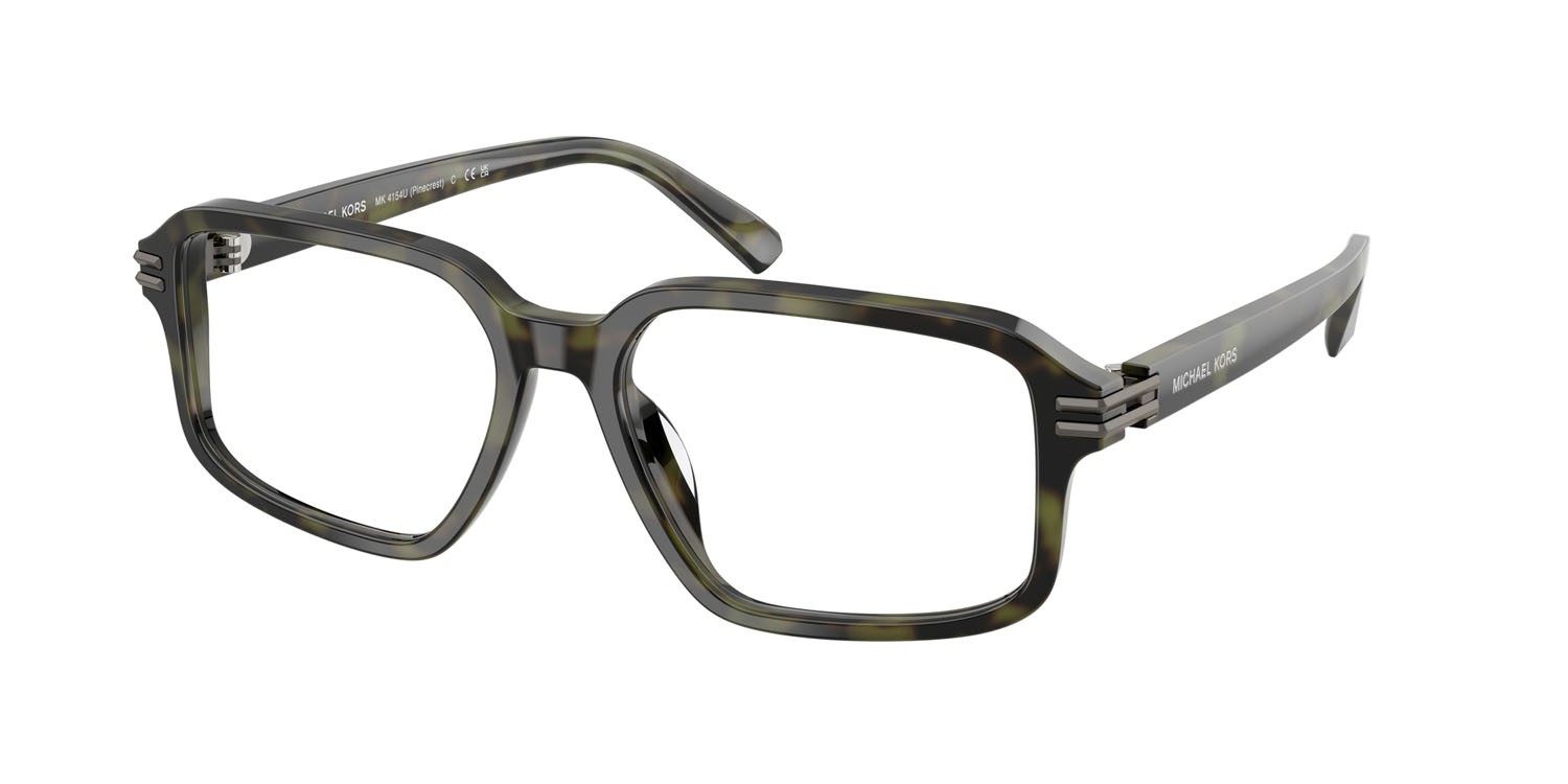 Brillen Michael Kors Pinecrest MK 4154U (3705) farbe verde oliva tartarugato form unregelmäßig gläser lente demo