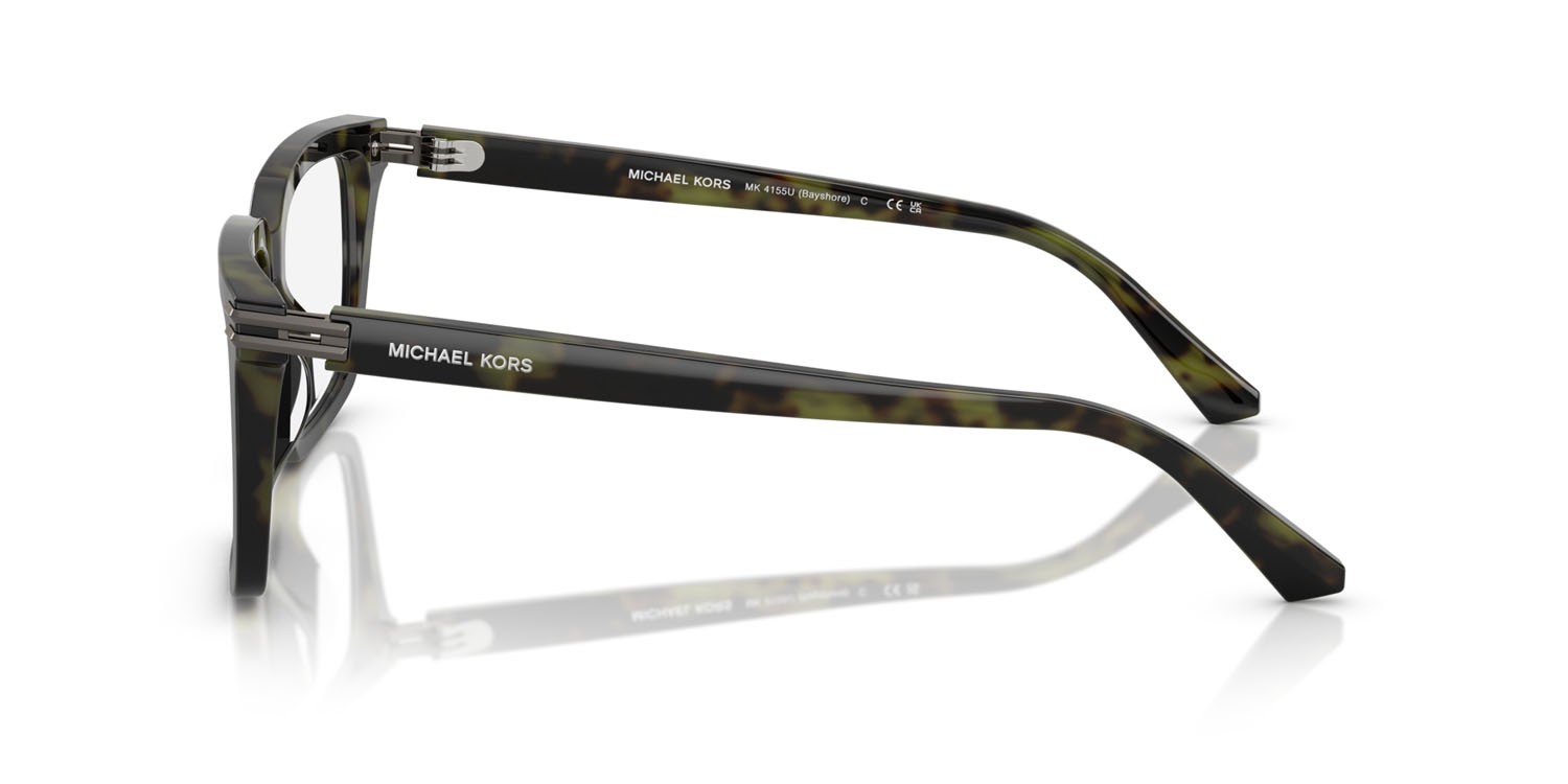 Occhiali da vista Michael Kors Bayshore MK 4155U (3705) colore verde oliva tartarugato forma quadrato lenti lente demo