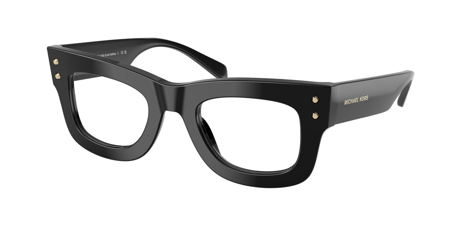 Occhiali da vista Michael Kors Coral Gables MK 4160 (3005) colore nero forma quadrato lenti lente demo