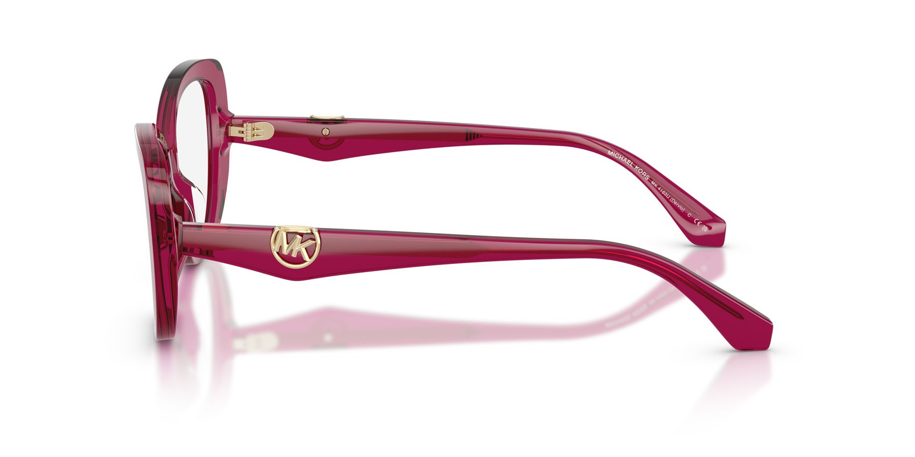 Occhiali da vista Michael Kors Dervio MK 4163U (4032) colore prugna trasparente forma farfalla lenti lente demo