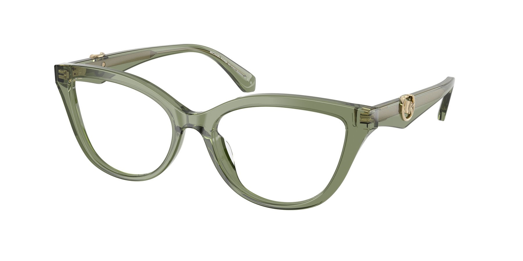 Occhiali da vista Michael Kors Bellano MK 4164U (3961) colore verde trasparente forma cat eye lenti lente demo