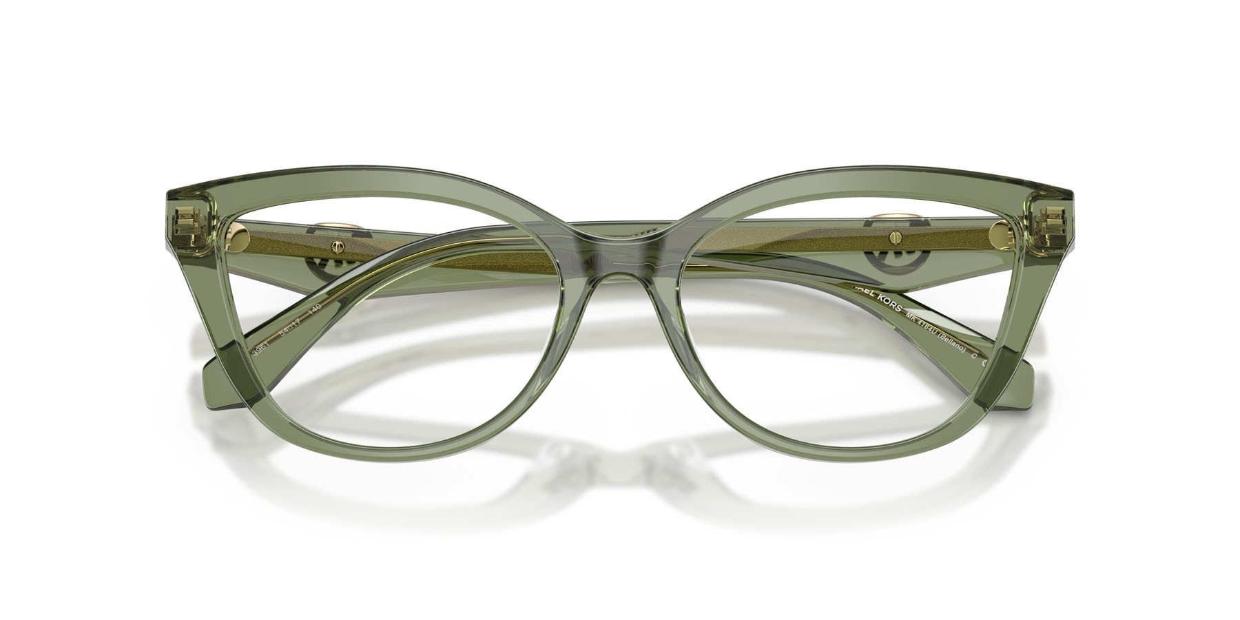 Occhiali da vista Michael Kors Bellano MK 4164U (3961) colore verde trasparente forma cat eye lenti lente demo