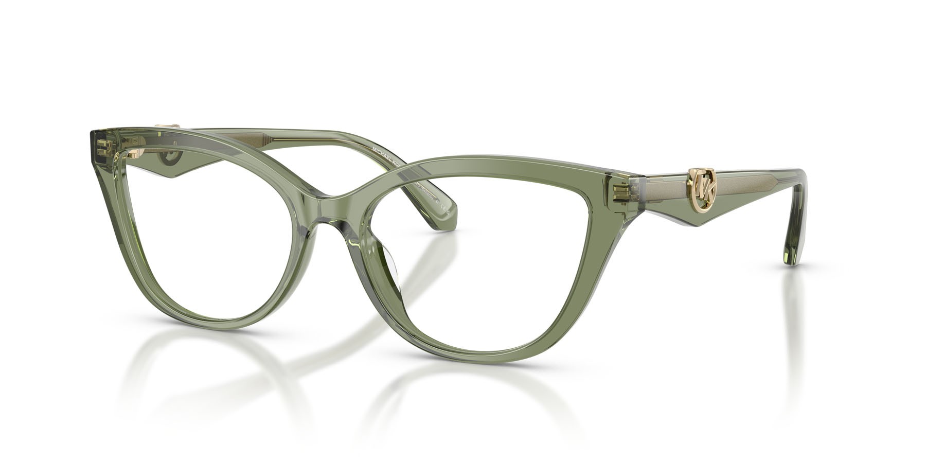 Occhiali da vista Michael Kors Bellano MK 4164U (3961) colore verde trasparente forma cat eye lenti lente demo