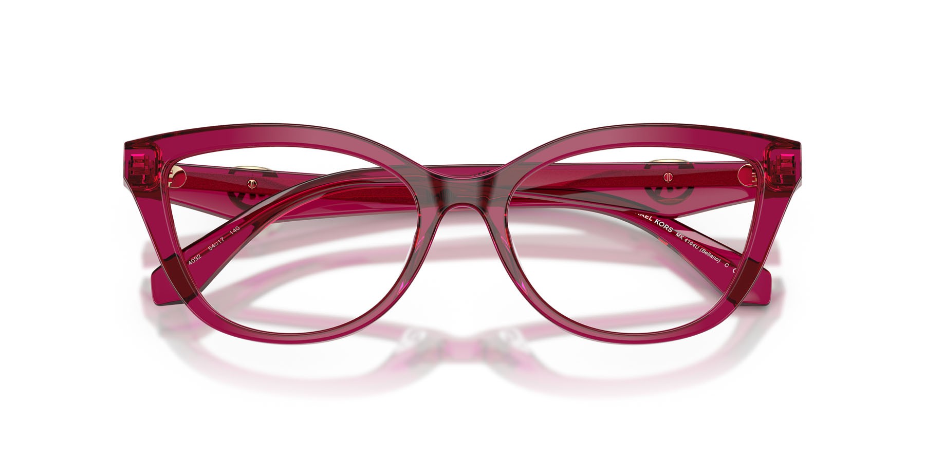 Occhiali da vista Michael Kors Bellano MK 4164U (4032) colore prugna trasparente forma cat eye lenti lente demo
