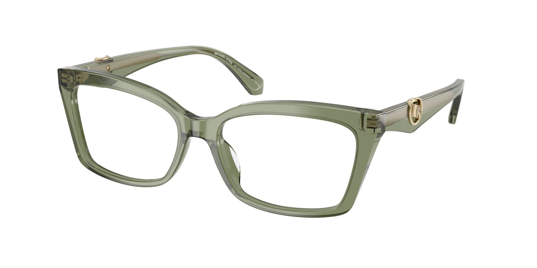 Occhiali da vista Michael Kors Garzeno MK 4165U (3961) colore verde trasparente forma rettangolare lenti lente demo