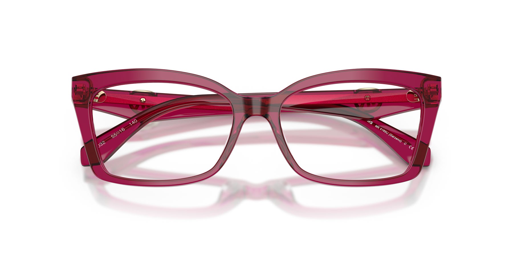 Occhiali da vista Michael Kors Garzeno MK 4165U (4032) colore prugna trasparente forma rettangolare lenti lente demo