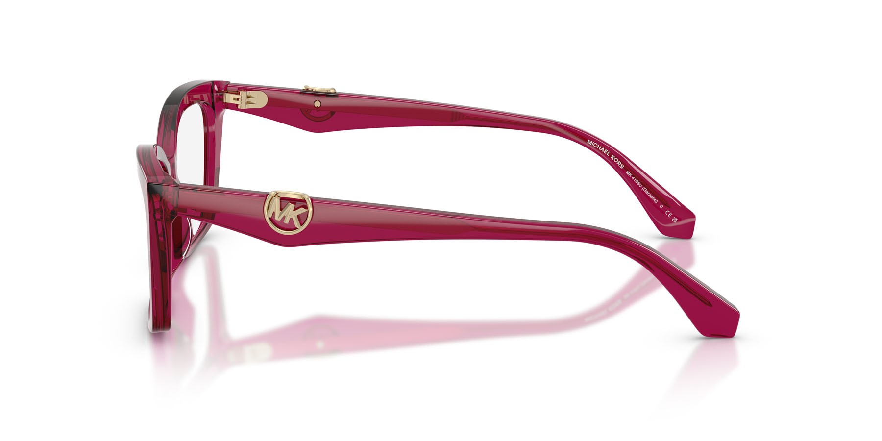Occhiali da vista Michael Kors Garzeno MK 4165U (4032) colore prugna trasparente forma rettangolare lenti lente demo