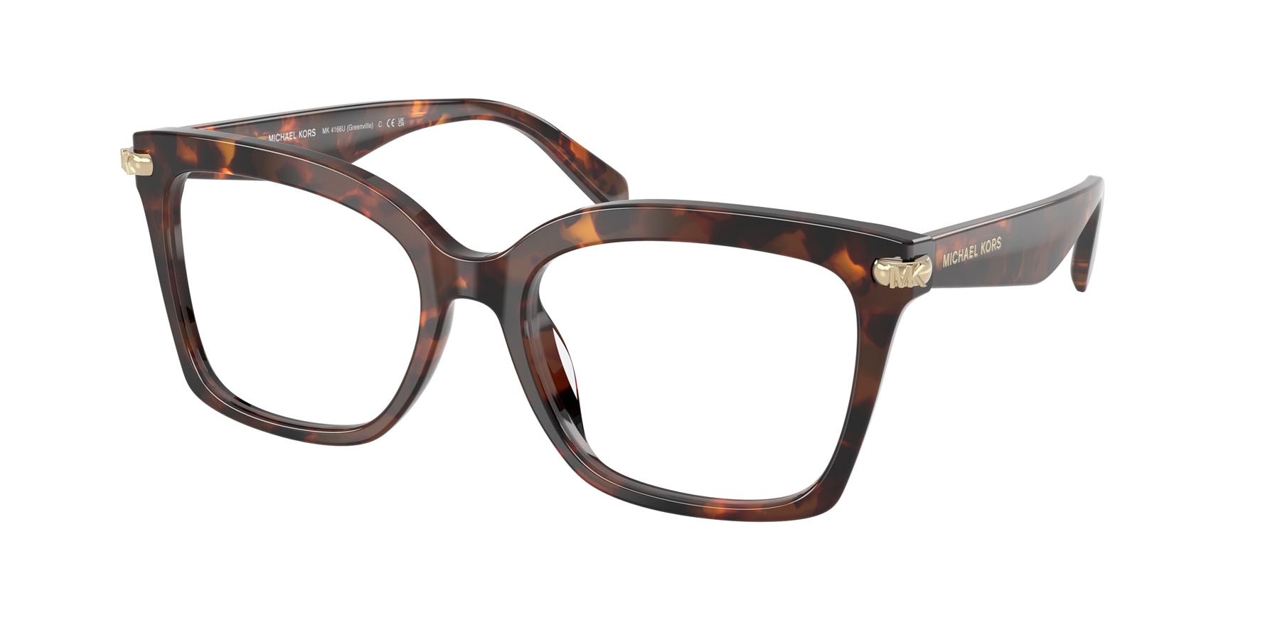 Occhiali da vista Michael Kors Greenville MK 4166U (4031) colore luggage tortoise forma quadrato lenti lente demo
