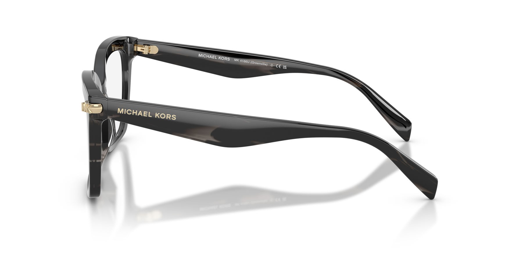 Occhiali da vista Michael Kors Greenville MK 4166U (4034) colore corno nero forma quadrato lenti lente demo